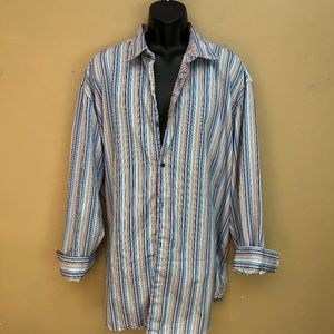 Brandolini Contrast Long Sleeve Shirt 3XL 18.5 neck Gently worn 100% cot…